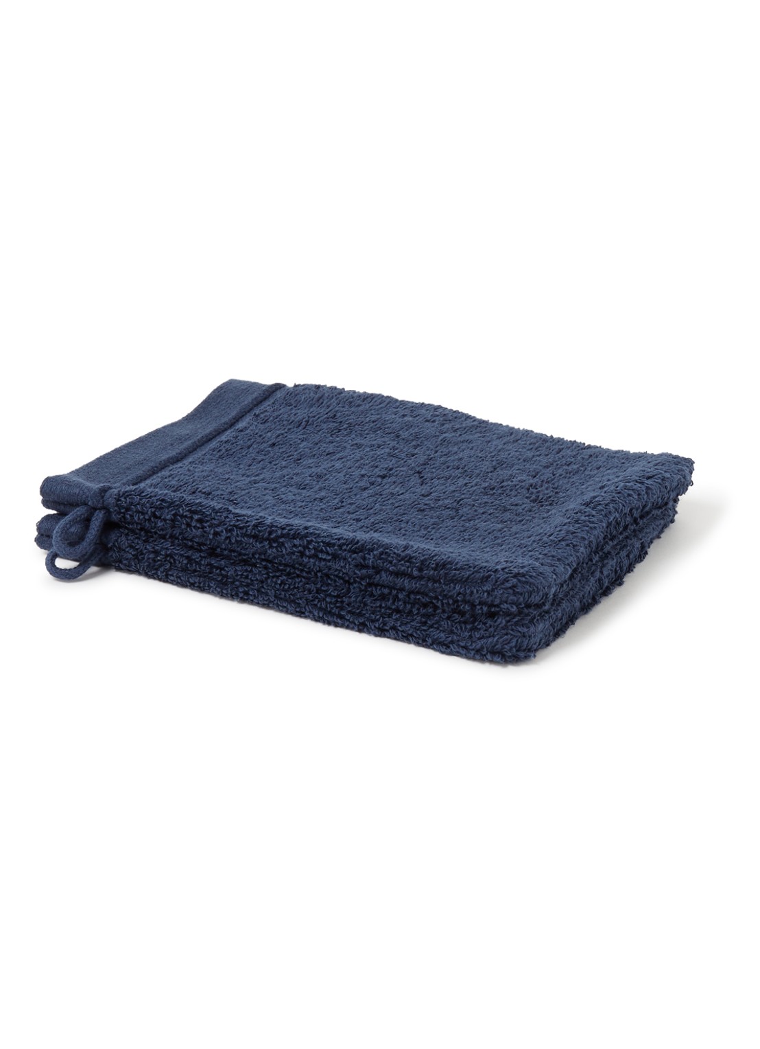 de Bijenkorf Home Evolution washand- 580 gr/m2 - 16 x 21 cm set van 2 - voorkant donkerblauw