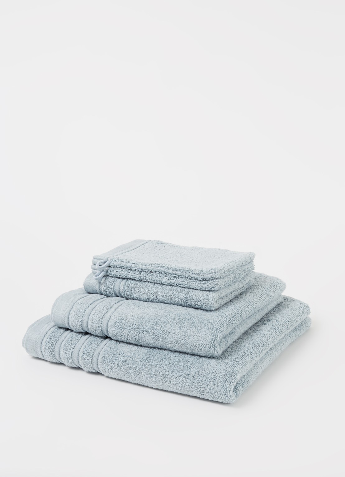 de Bijenkorf Home Evolution washand- 580 gr/m2 - 16 x 21 cm set van 2 - detail 3 lichtblauw