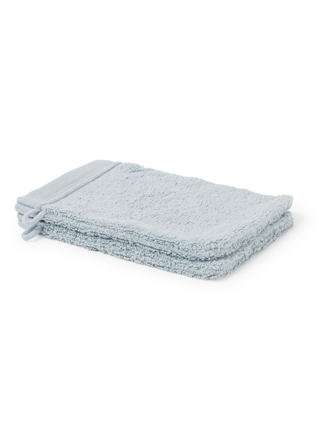 de Bijenkorf Home Evolution washand- 580 gr/m2 - 16 x 21 cm set van 2 - voorkant lichtblauw