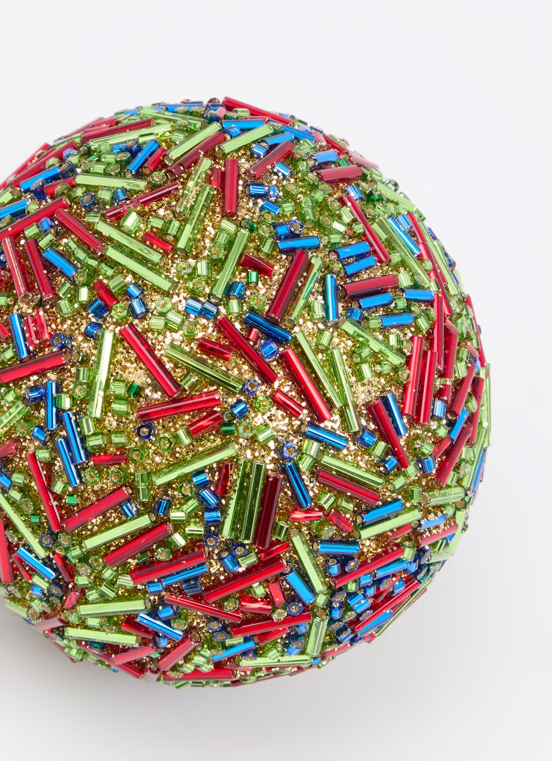 de Bijenkorf Home Hagel kerstbal 8 cm - detail groen