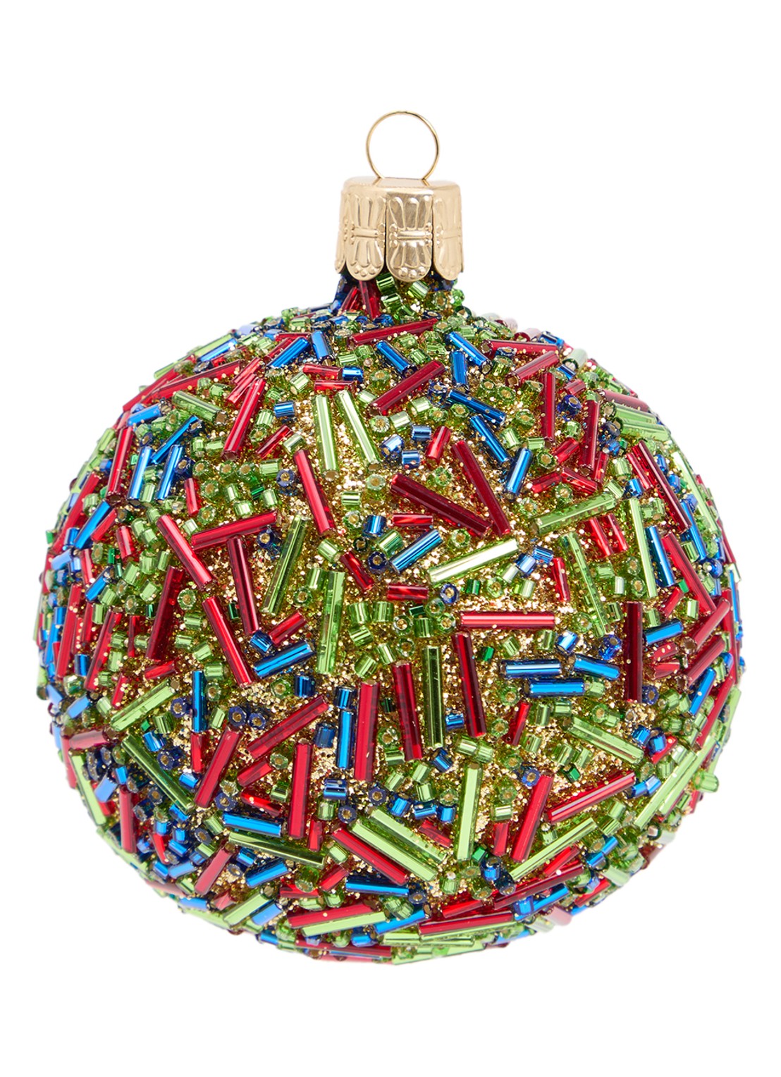 de Bijenkorf Home Hagel kerstbal 8 cm - voorkant 2 groen