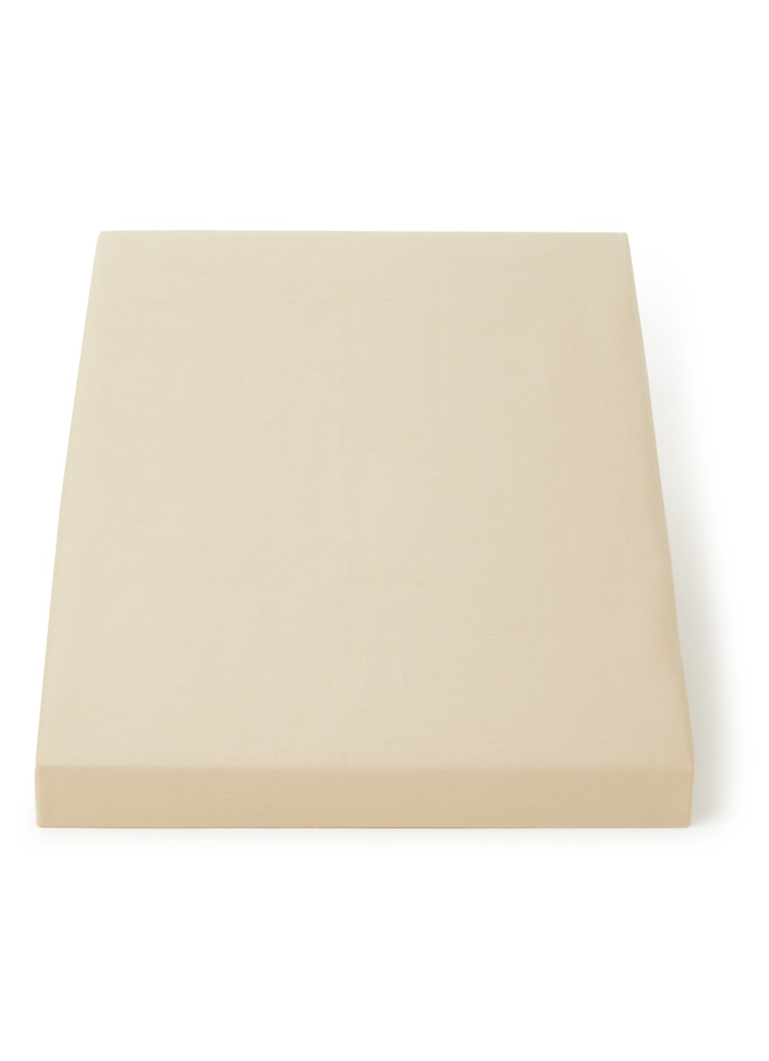de Bijenkorf Home  hoeslaken van  katoensatijn 300TC, hoekhoogte 30 cm - voorkant donkerbeige