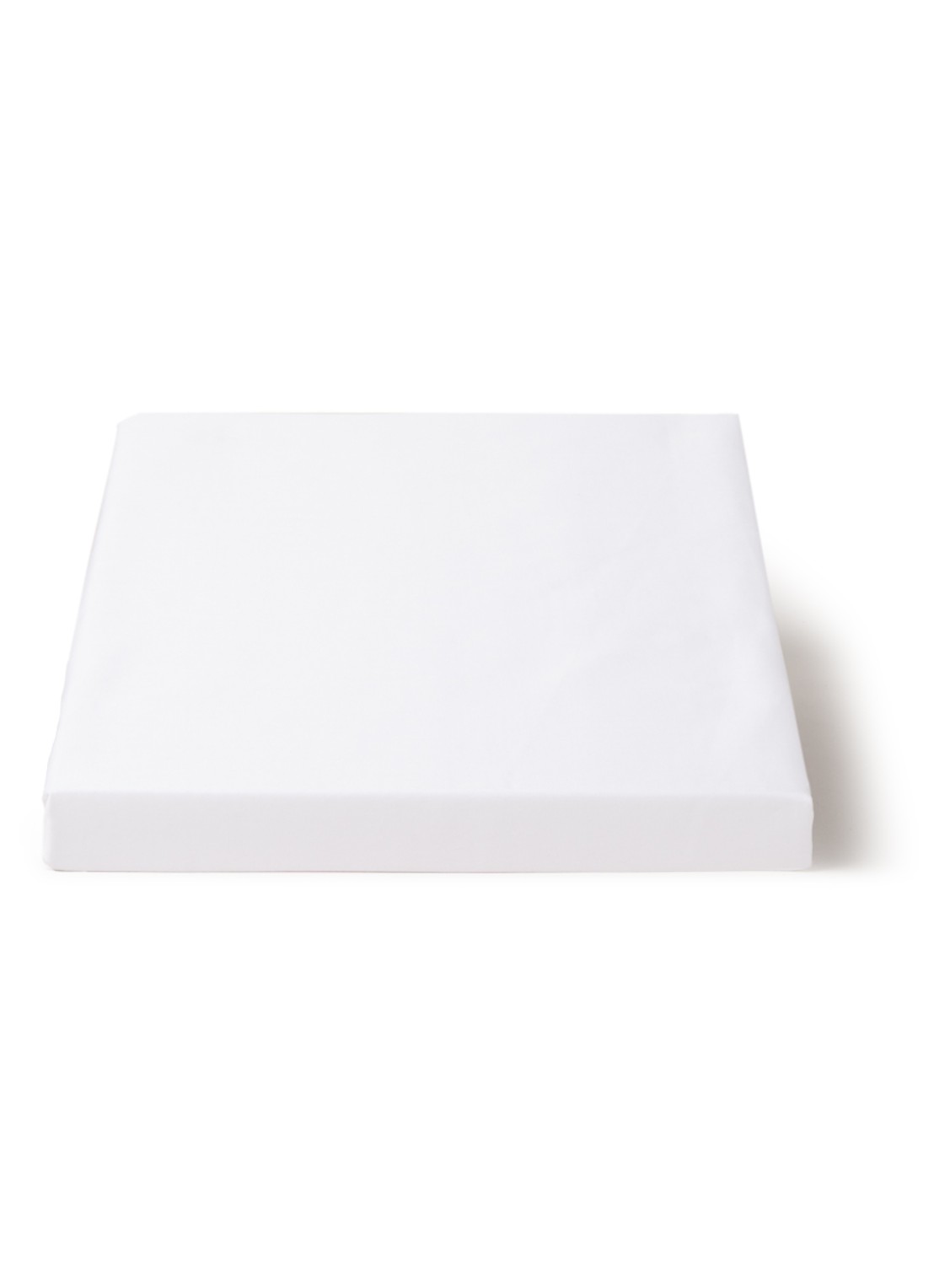 de Bijenkorf Home  hoeslaken van  katoensatijn 300TC, hoekhoogte 30 cm - voorkant wit