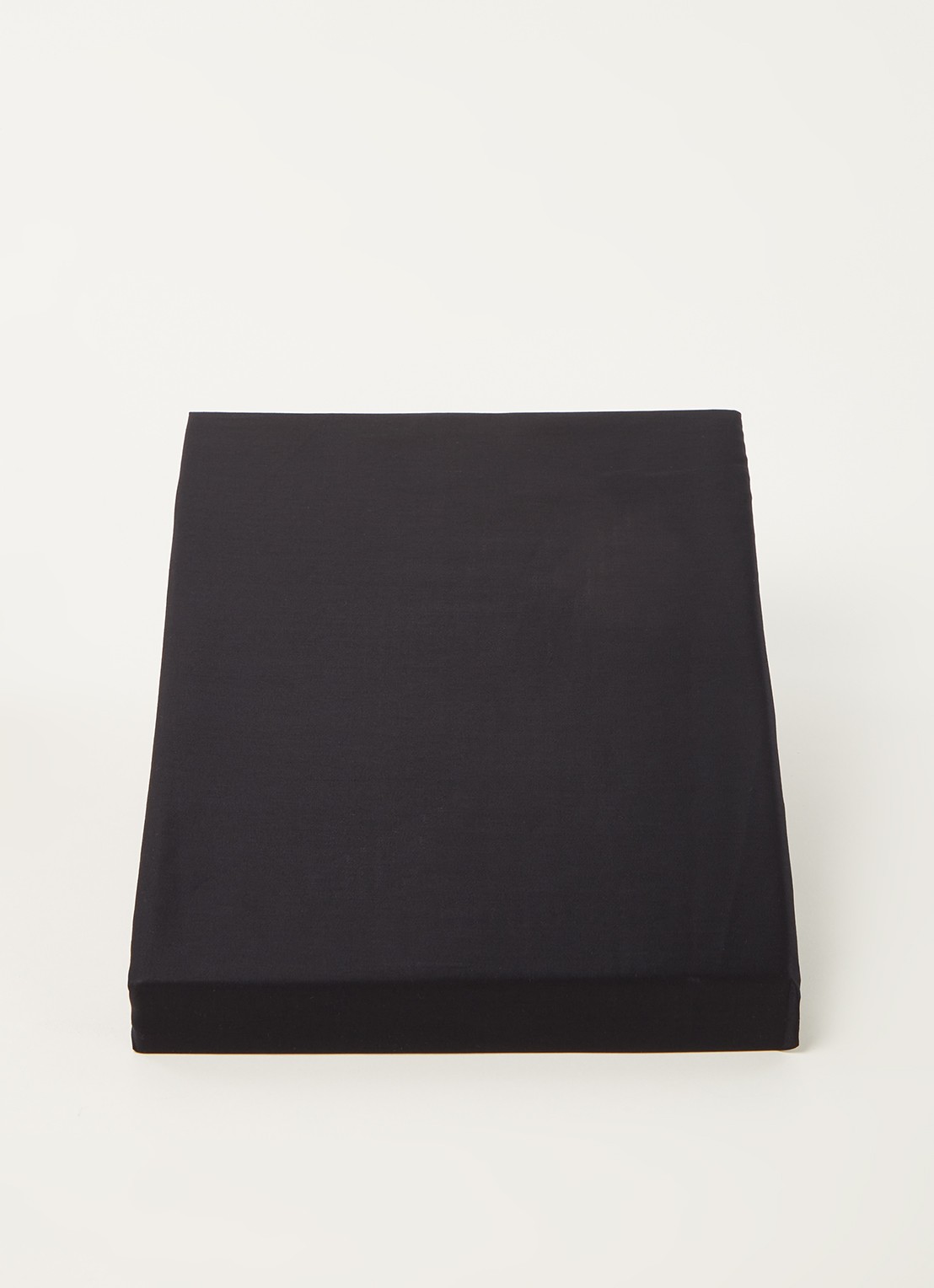 de Bijenkorf Home  hoeslaken van  katoensatijn 300TC, hoekhoogte 30 cm - voorkant 2 zwart