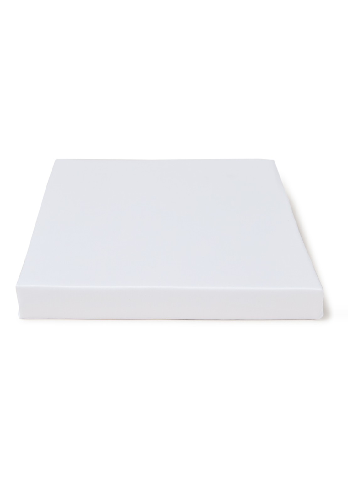 de Bijenkorf Home   katoensatijn hoeslaken 300TC, hoekhoogte 10 cm - voorkant wit