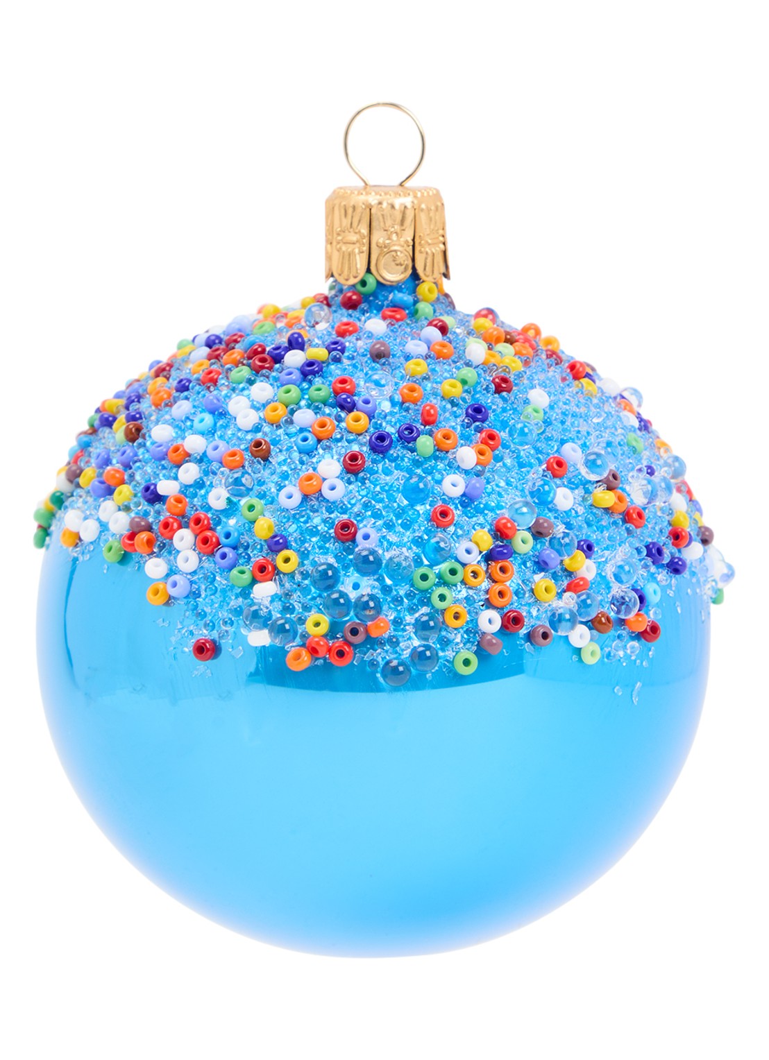 de Bijenkorf Home Kraal kerstbal 7 cm - voorkant donkerblauw