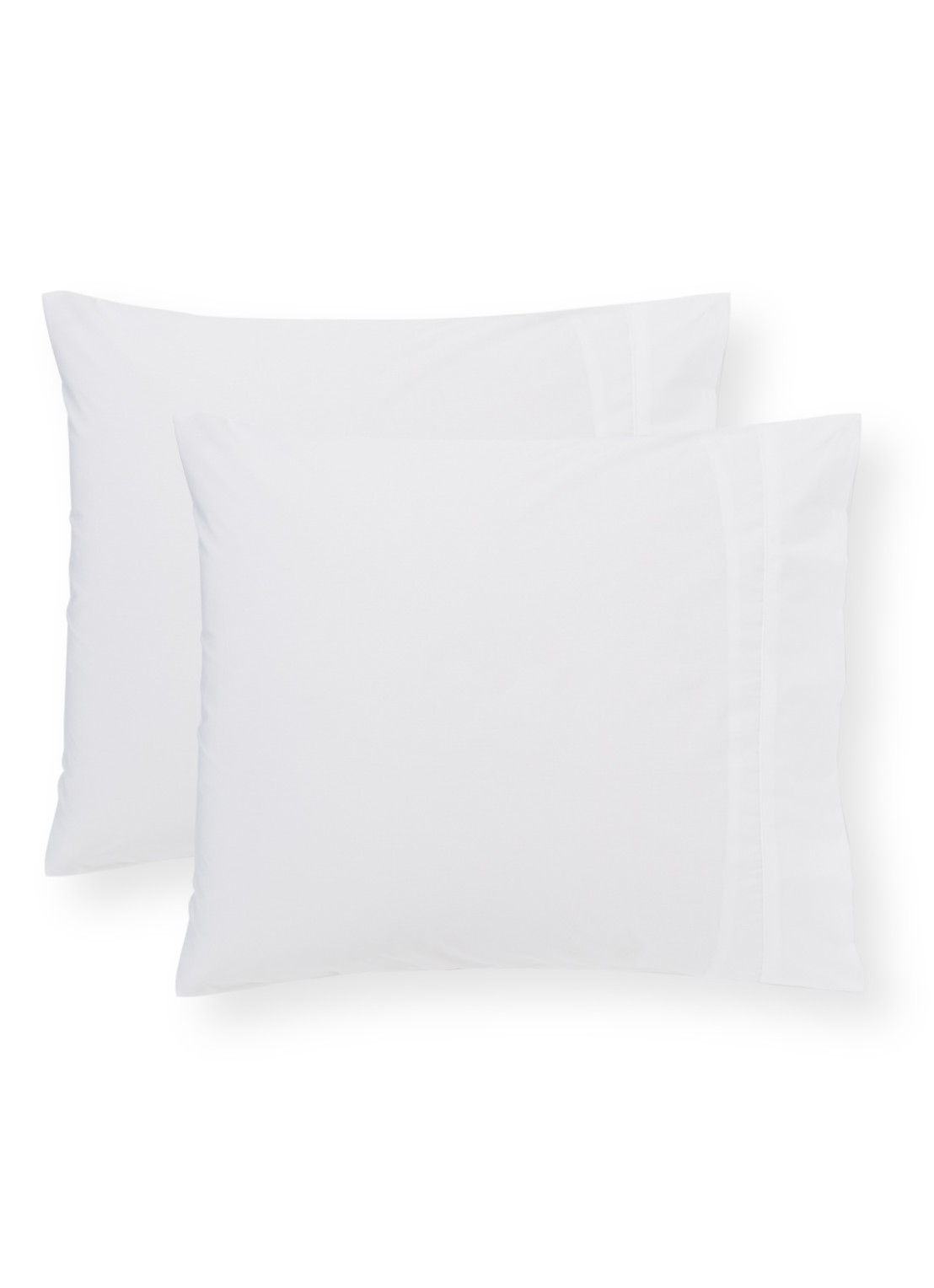 de Bijenkorf Home  kussensloop van  katoen 200TC in 2-pack - voorkant wit