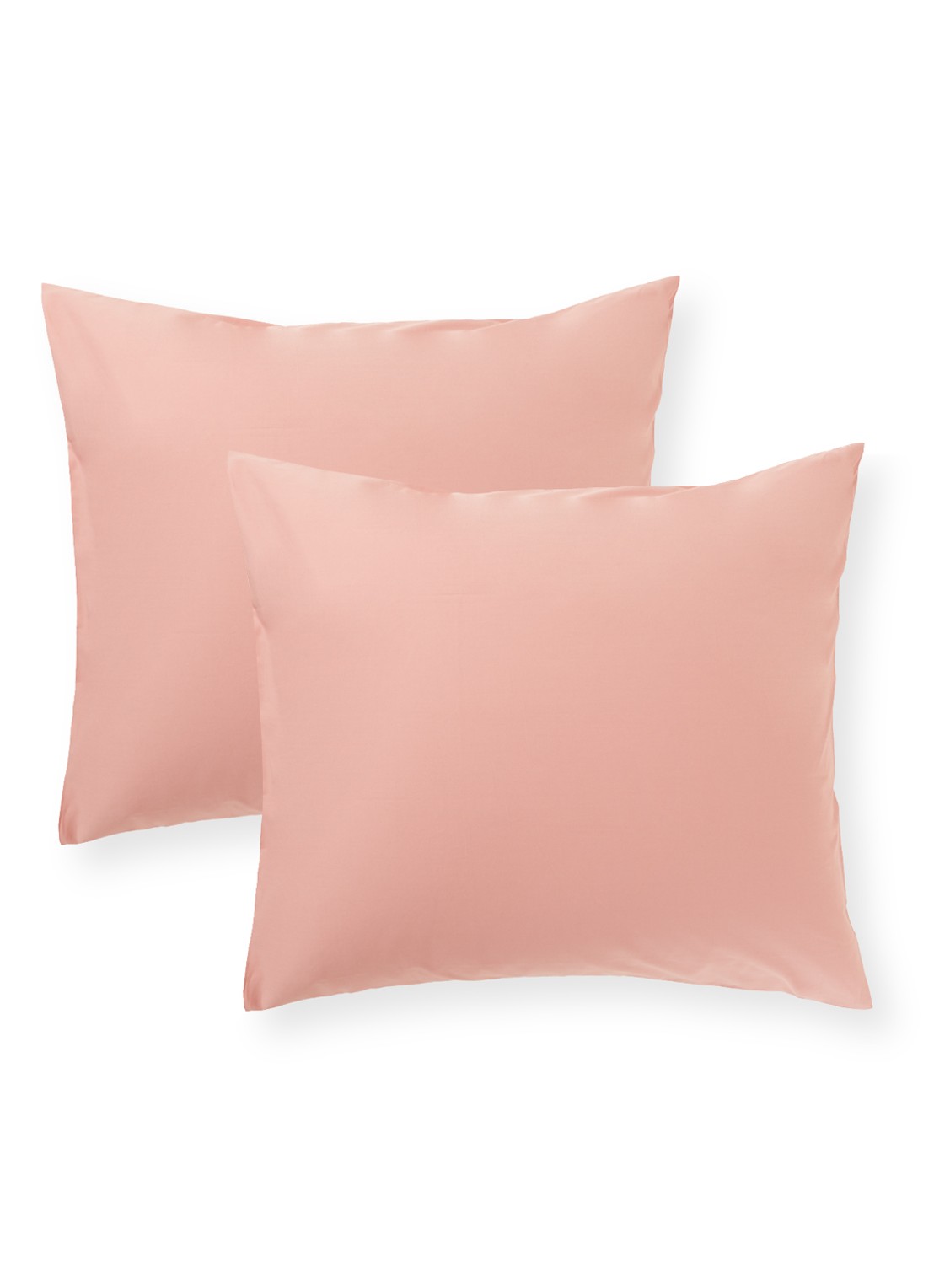 de Bijenkorf Home  kussensloop van  katoen 200TC in 2-pack - voorkant 2 oudroze