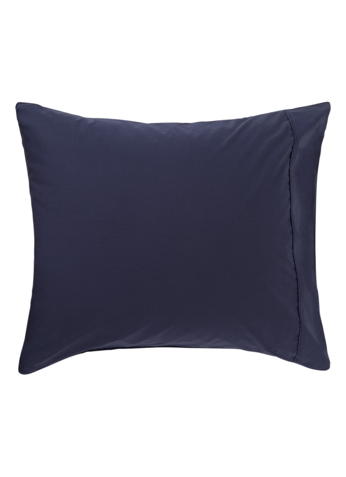 de Bijenkorf Home  kussensloop van  katoen 200TC in 2-pack - voorkant donkerblauw