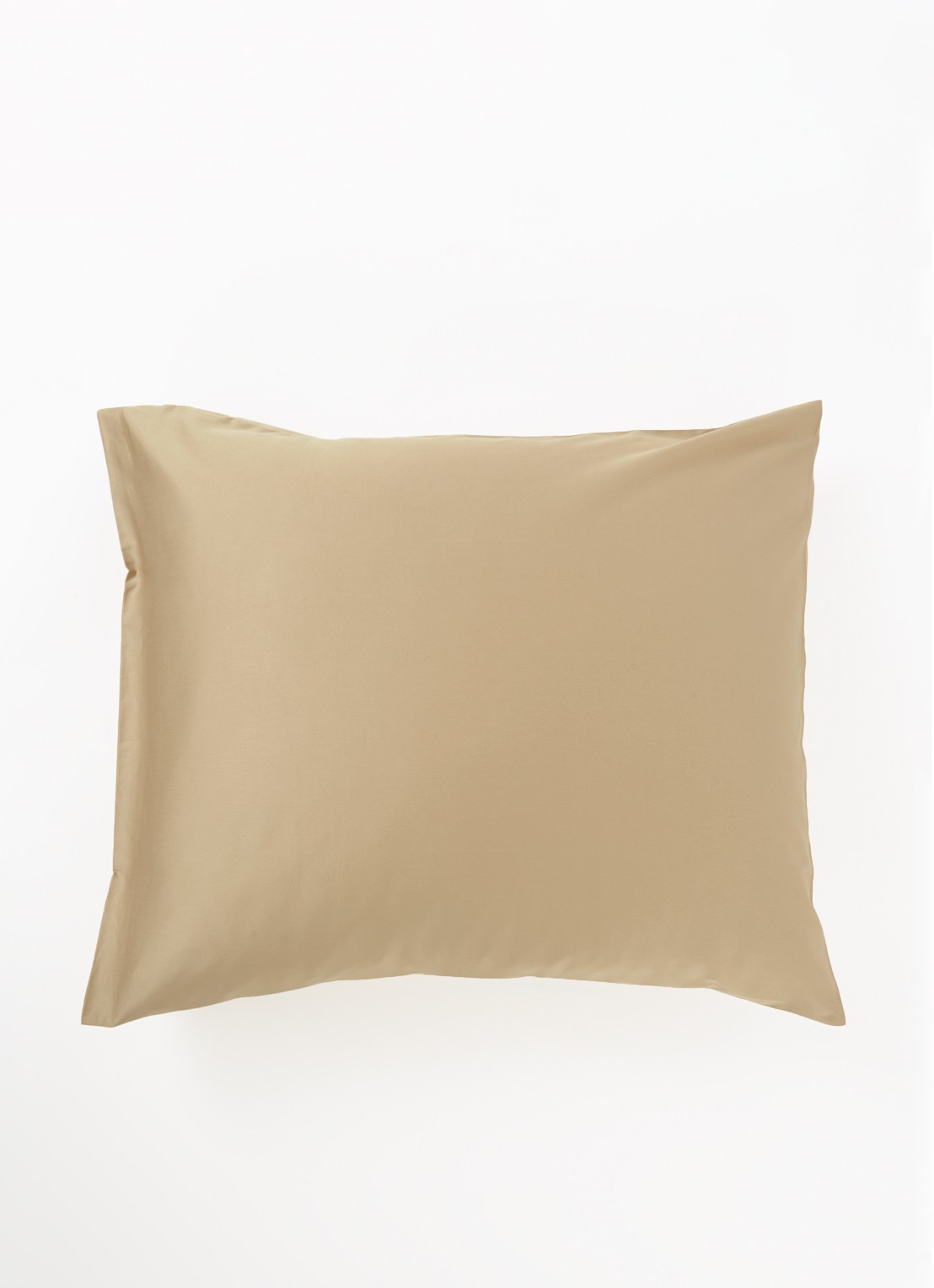 de Bijenkorf Home  kussensloop van  katoensatijn 300TC in 2-pack - voorkant 2 beige