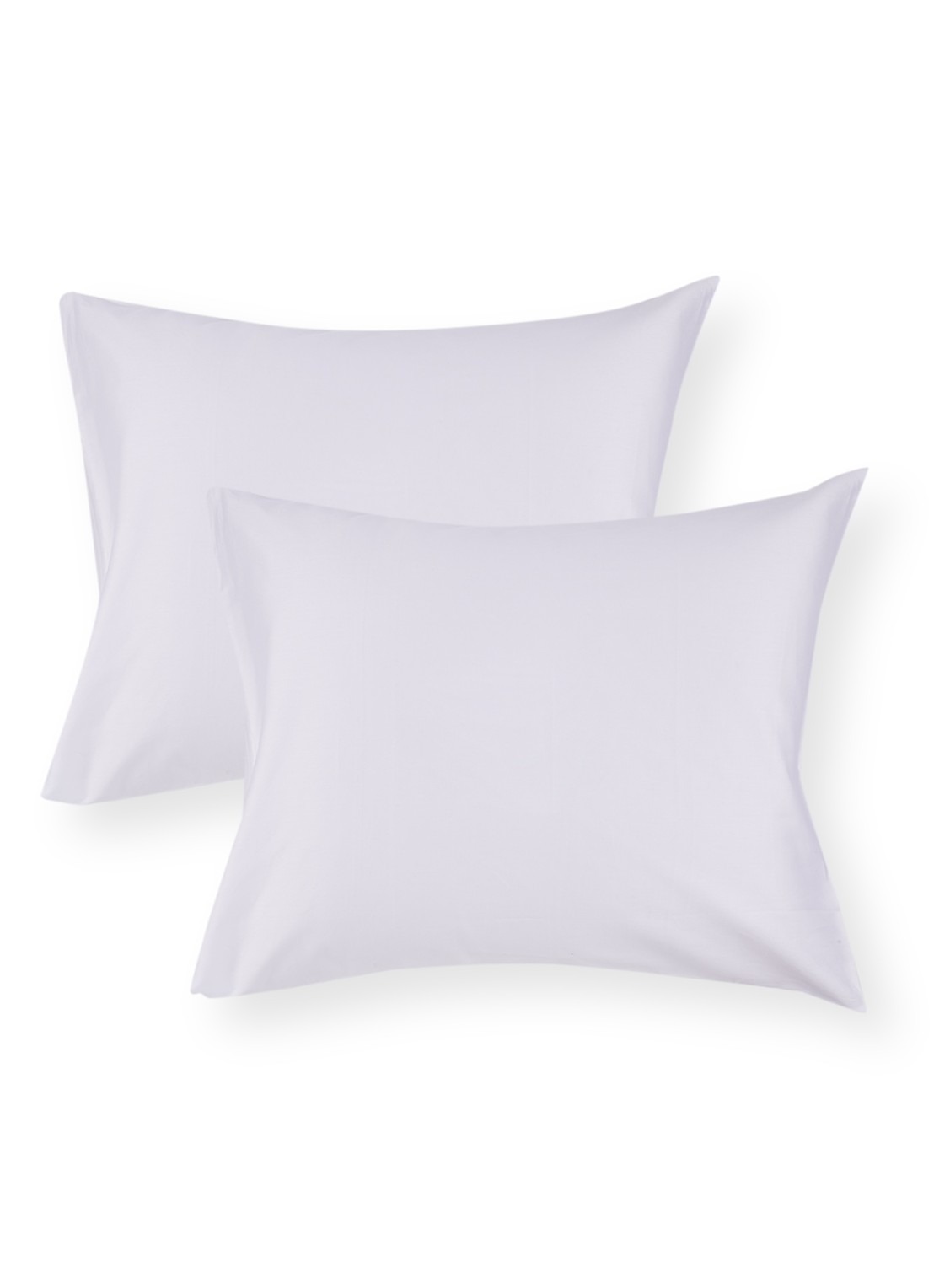 de Bijenkorf Home  kussensloop van  katoensatijn 300TC in 2-pack - voorkant 2 wit