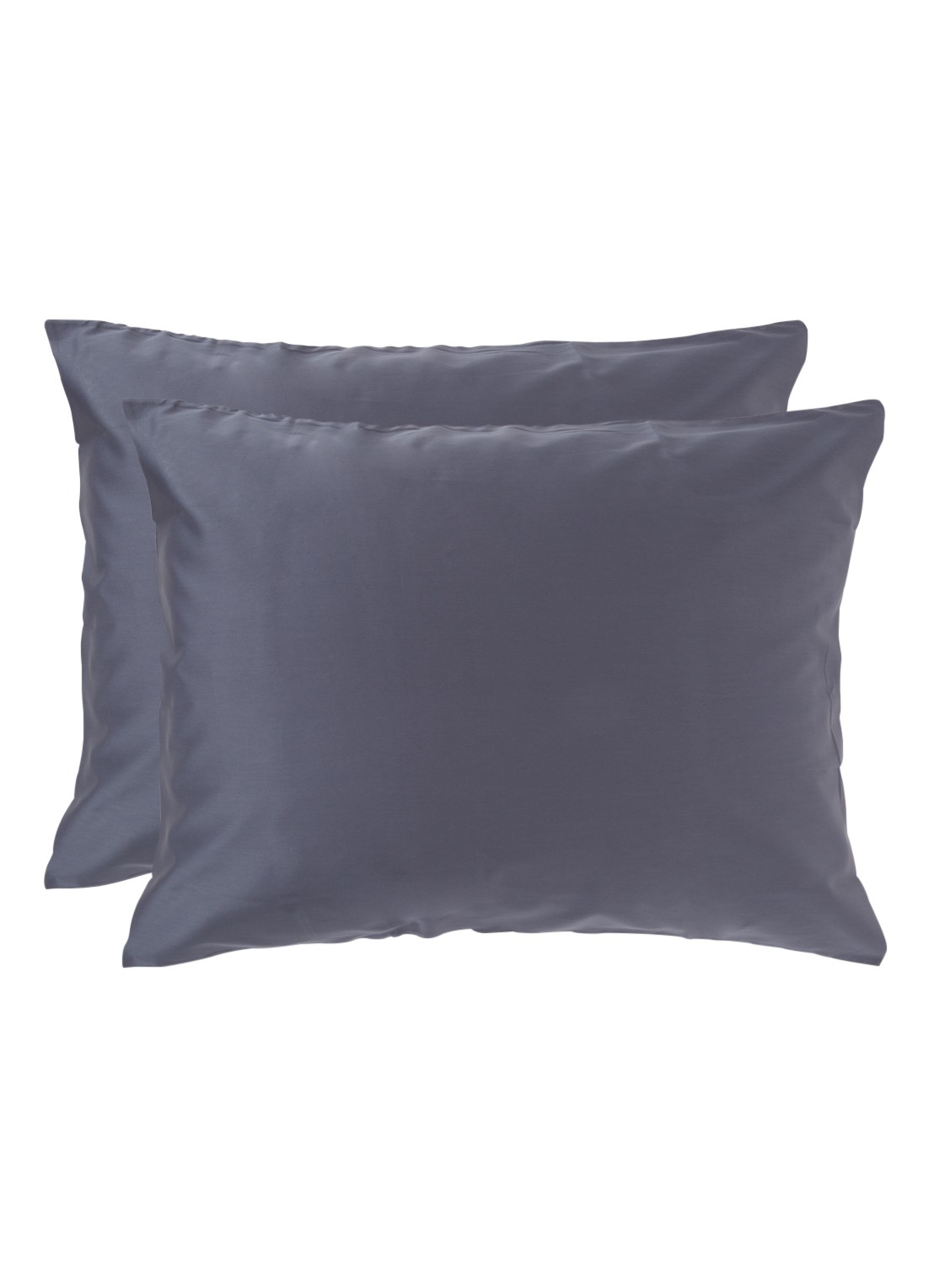 de Bijenkorf Home Kussensloop van  katoensatijn 300TC in 2-pack - voorkant 2 indigo