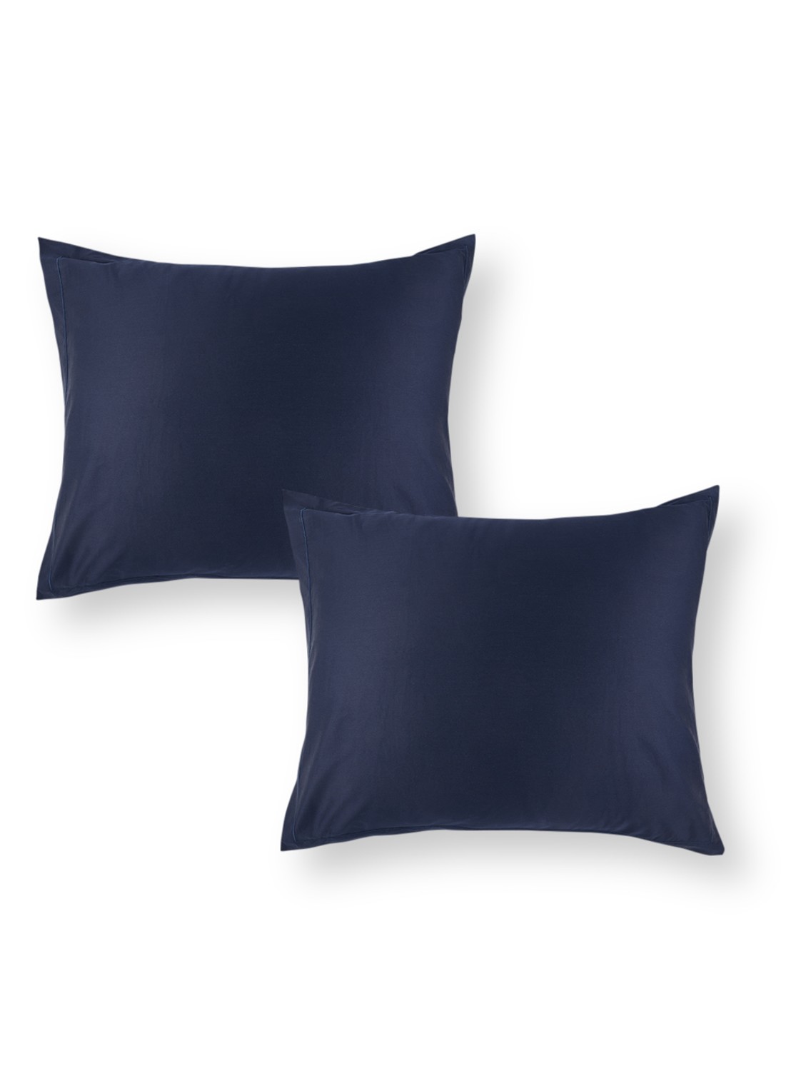 de Bijenkorf Home  kussensloop van  katoensatijn 400TC in 2-pack - voorkant donkerblauw