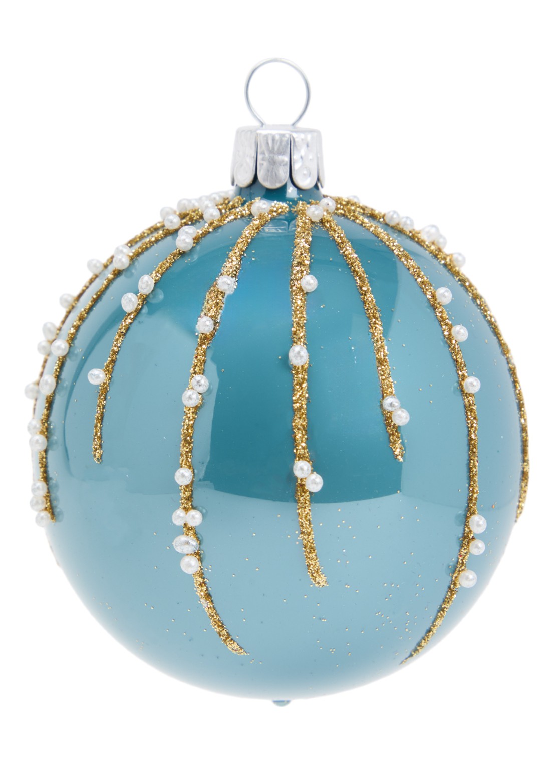 de Bijenkorf Home Regen kerstbal 7 cm - voorkant donkerblauw