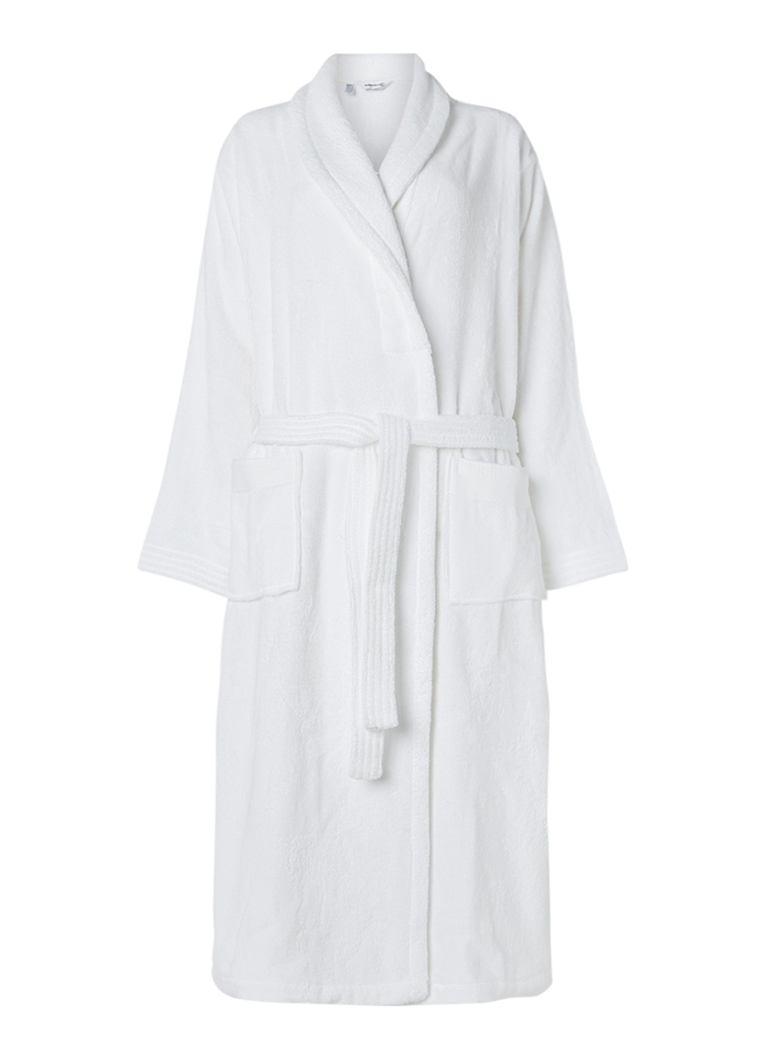 de Bijenkorf Home  Softness badjas van  katoen - unisex - voorkant 2 wit