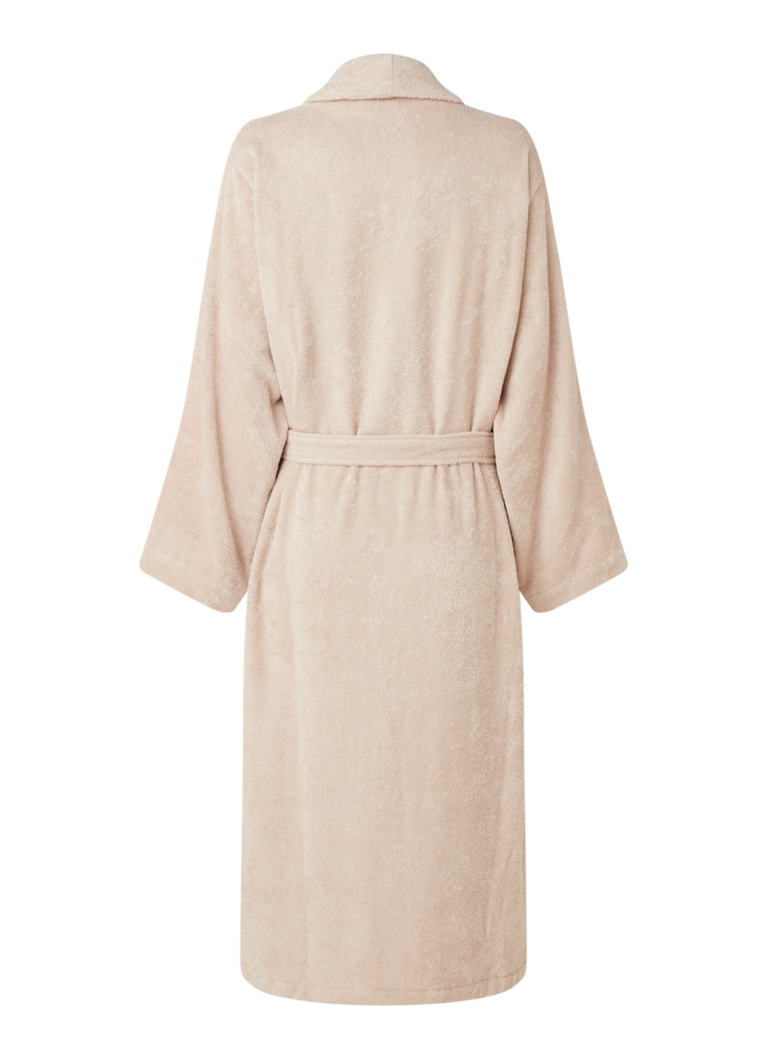 de Bijenkorf Home  Softness badjas van  katoen - unisex - achterkant beige