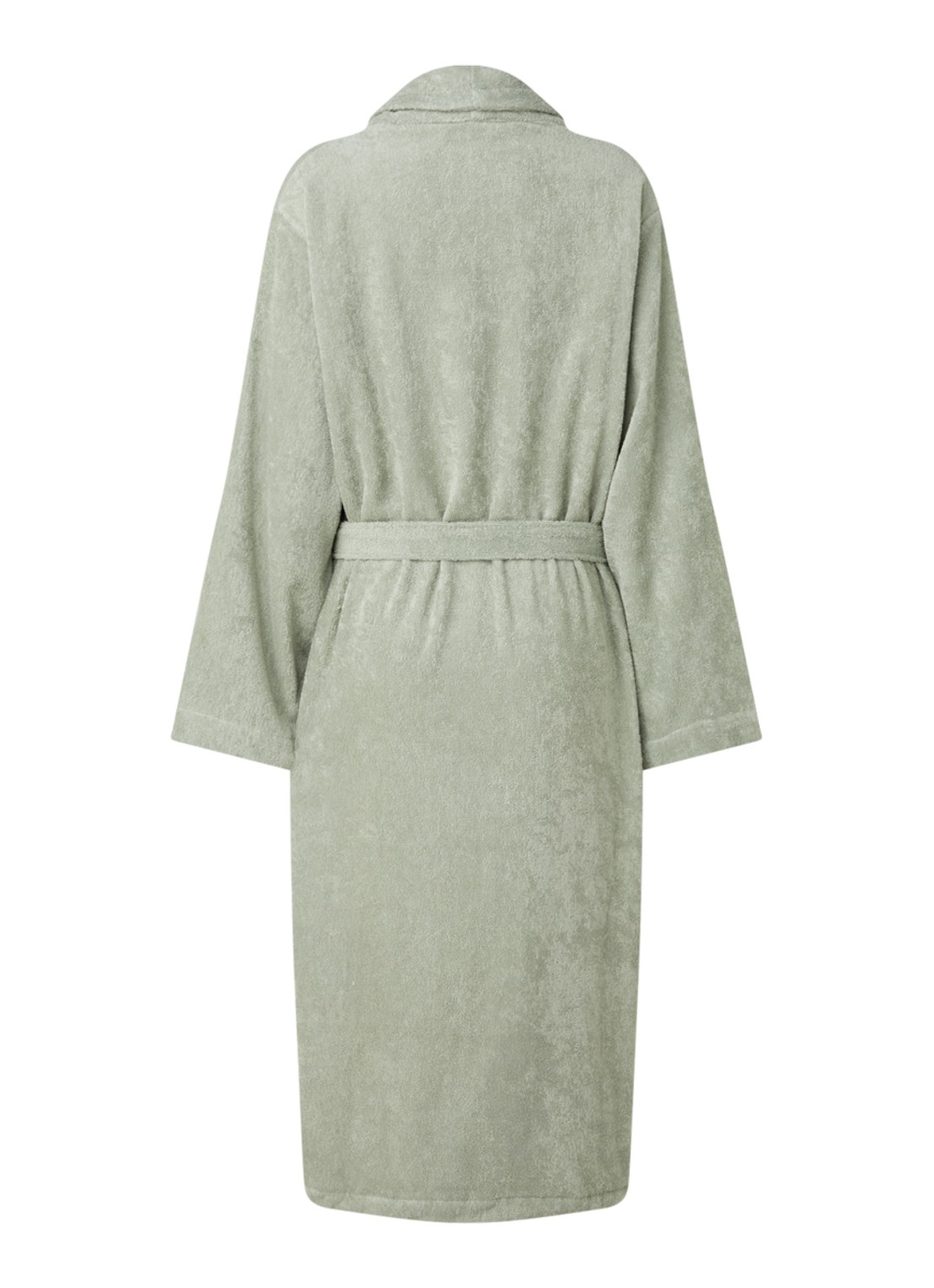 de Bijenkorf Home  Softness badjas van  katoen - unisex - achterkant lindegroen