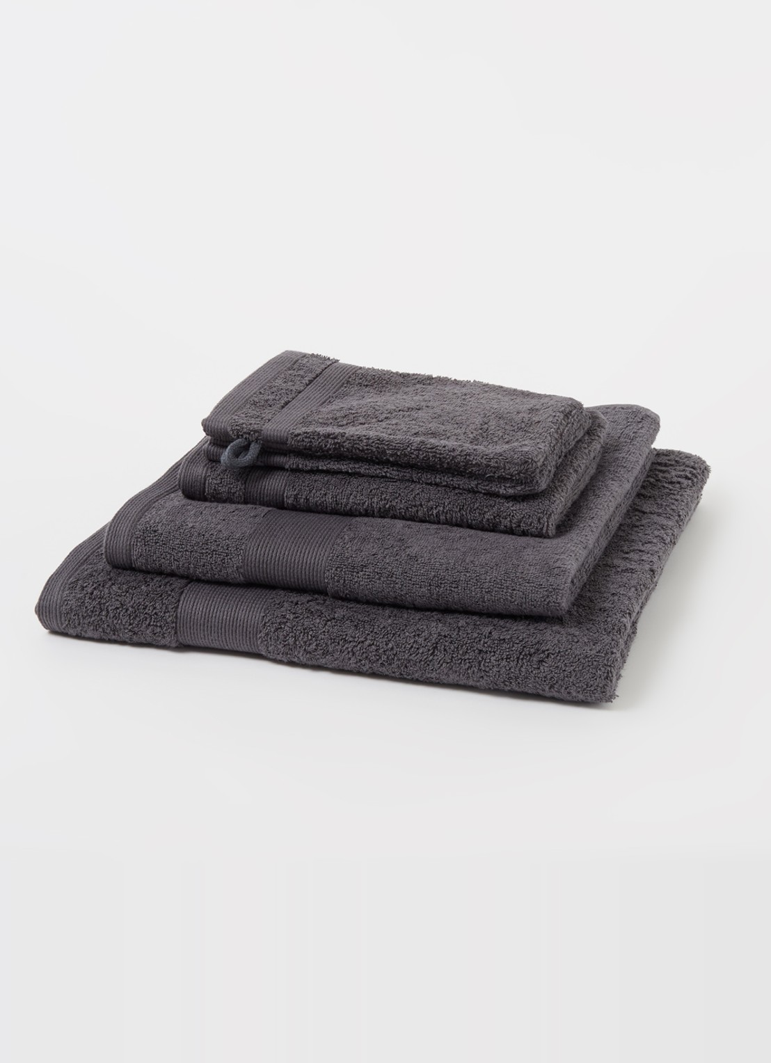 de Bijenkorf Home  Softness badlaken - 600 gr/m2 - 70 x 140 cm - detail 3 antraciet