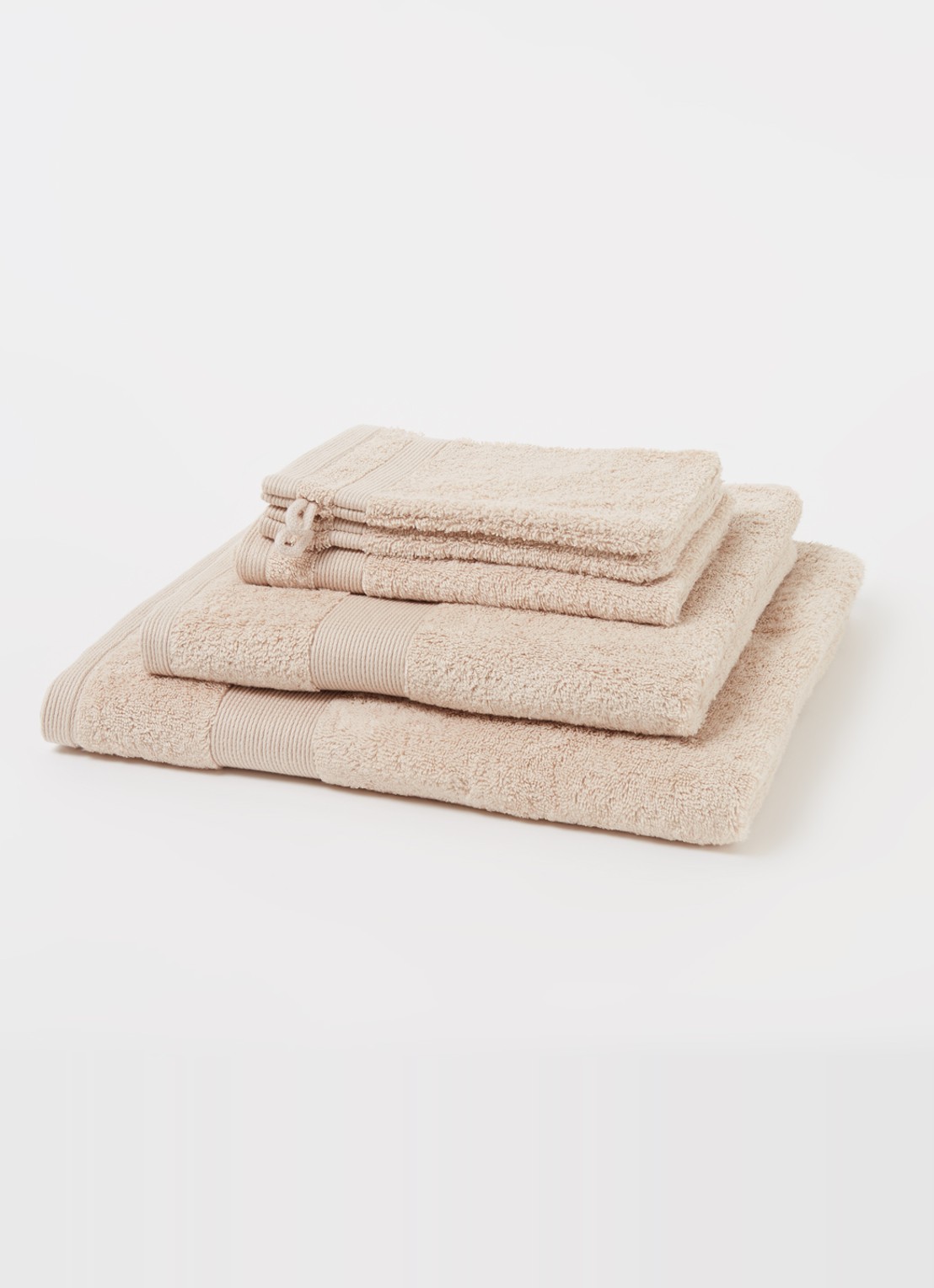 de Bijenkorf Home  Softness badlaken - 600 gr/m2 - 70 x 140 cm - voorkant 3 beige
