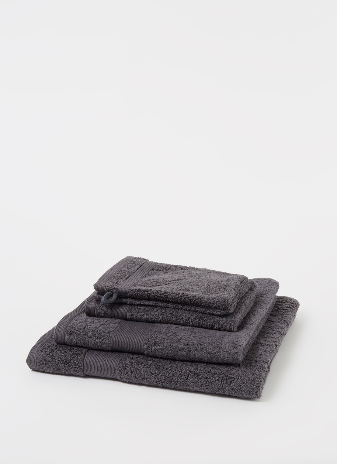 de Bijenkorf Home  Softness gastendoek - 600 gr/m2 - 30 x 50 cm - detail 3 antraciet