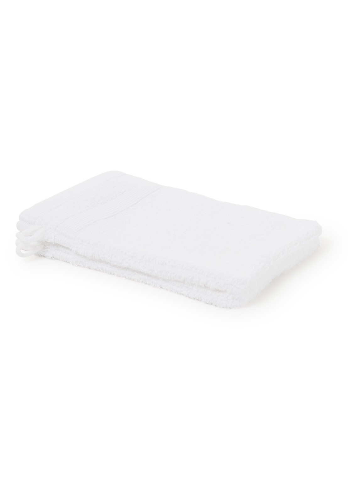 de Bijenkorf Home  Softness washand - 600 gr/m2 - 16 x 21 cm set van 2 - voorkant 2 wit