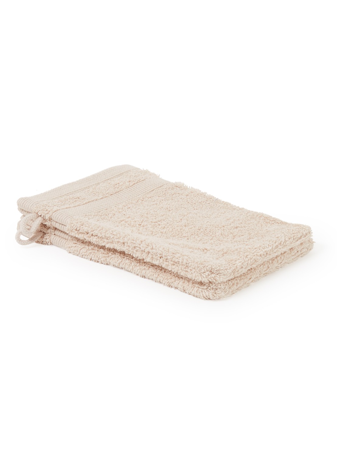 de Bijenkorf Home  Softness washand - 600 gr/m2 - 16 x 21 cm set van 2 - voorkant beige