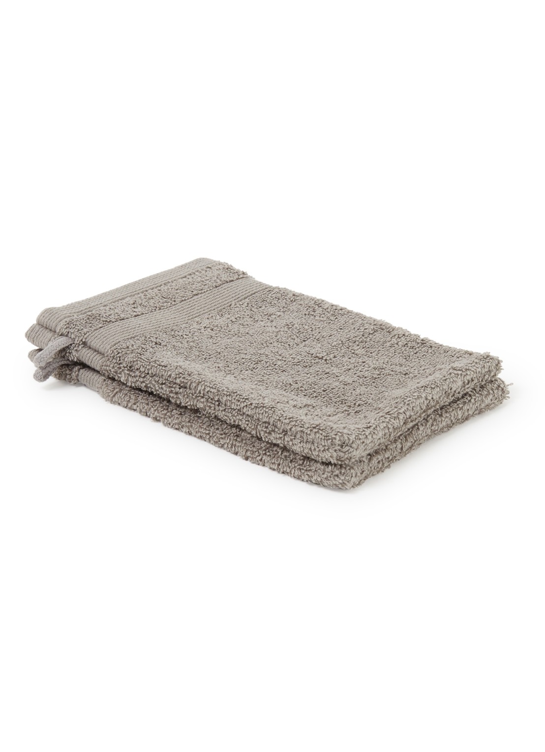 de Bijenkorf Home  Softness washand - 600 gr/m2 - 16 x 21 cm set van 2 - voorkant grijs