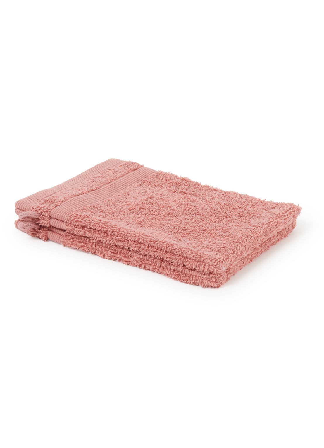 de Bijenkorf Home  Softness washand - 600 gr/m2 - 16 x 21 cm set van 2 - voorkant roze