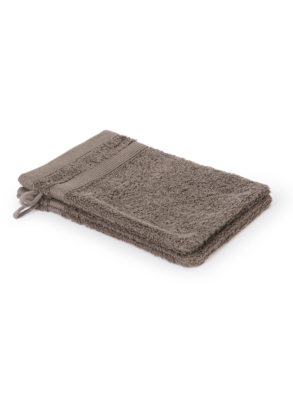 de Bijenkorf Home  Softness washand - 600 gr/m2 - 16 x 21 cm set van 2 - voorkant bruin