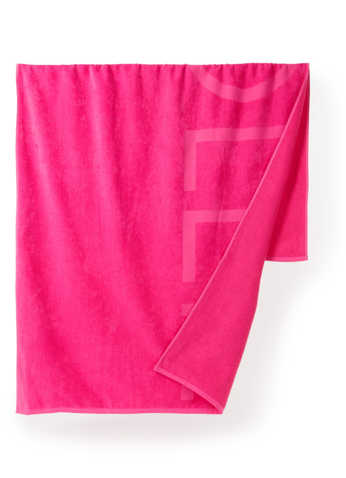 de Bijenkorf Home Soleil strandlaken -  400 gr/m2 - 100 x 180 cm - voorkant fuchsia