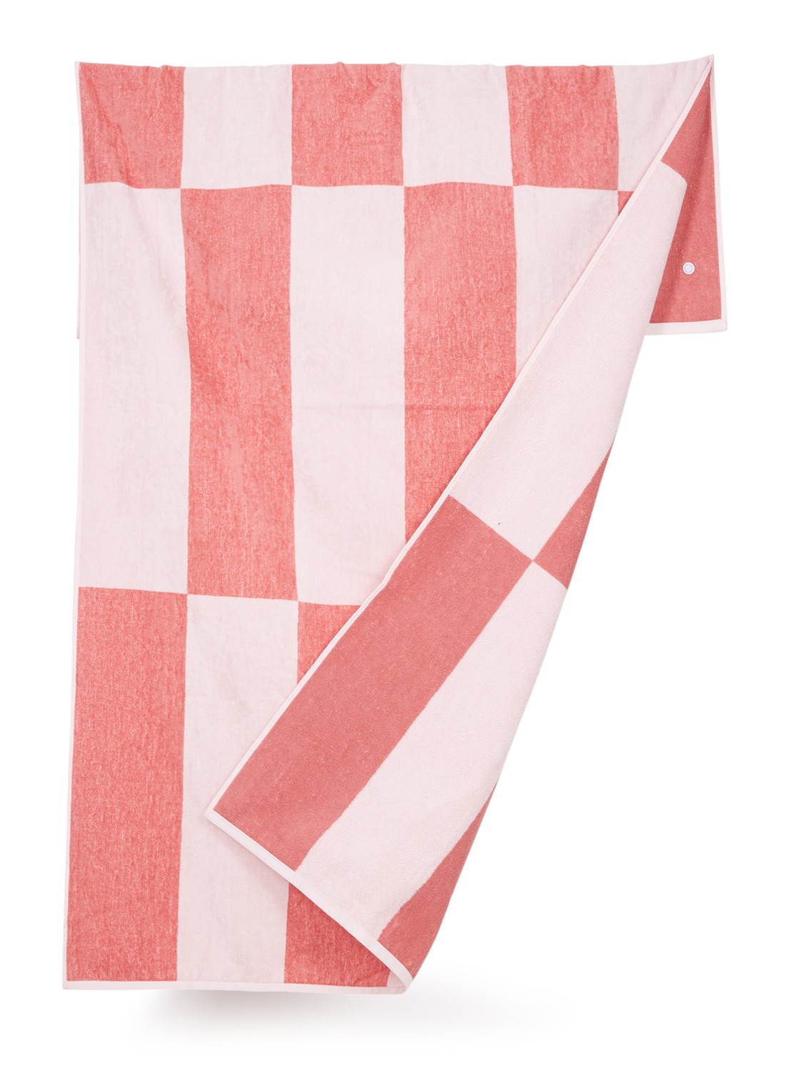 de Bijenkorf Home Strandlaken van  katoen -  400 gr/m2 - 100 x 180 cm - voorkant roze