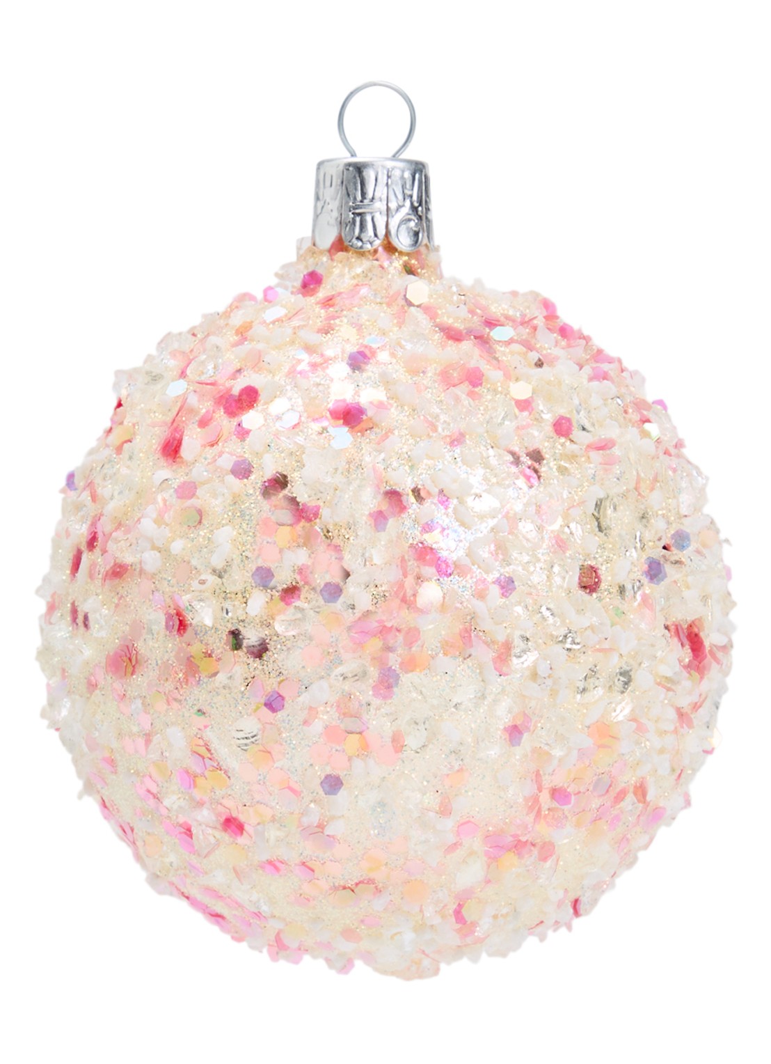 de Bijenkorf Home Zoet Champagne kerstbal 8 cm - voorkant 2 creme
