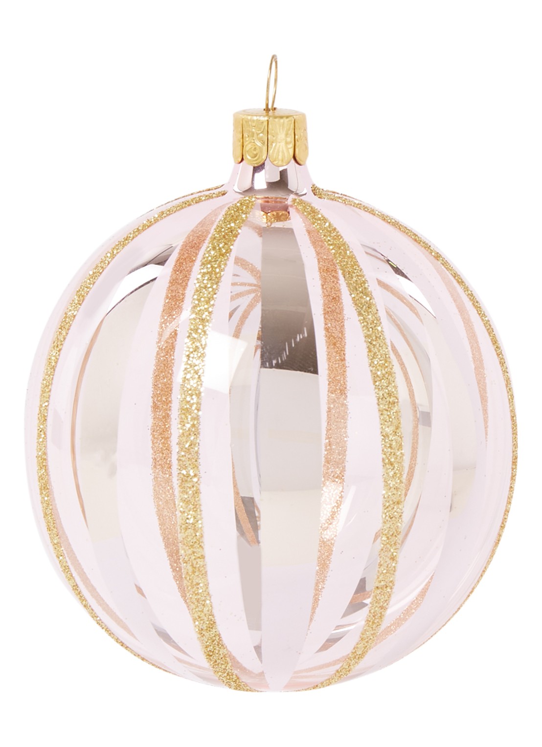 de Bijenkorf Kerstbal 8 cm - voorkant roségoud