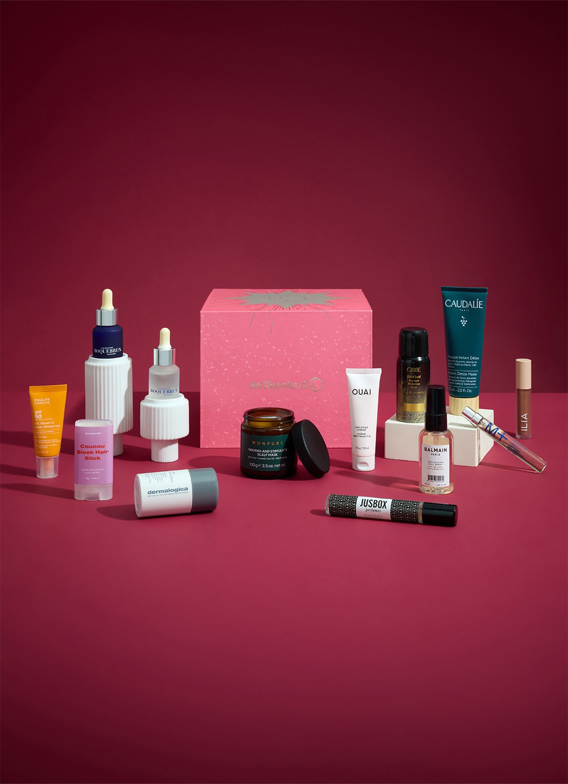 de Bijenkorf Limited Edition Beauty Box t.w.v. €250 - voorkant roze