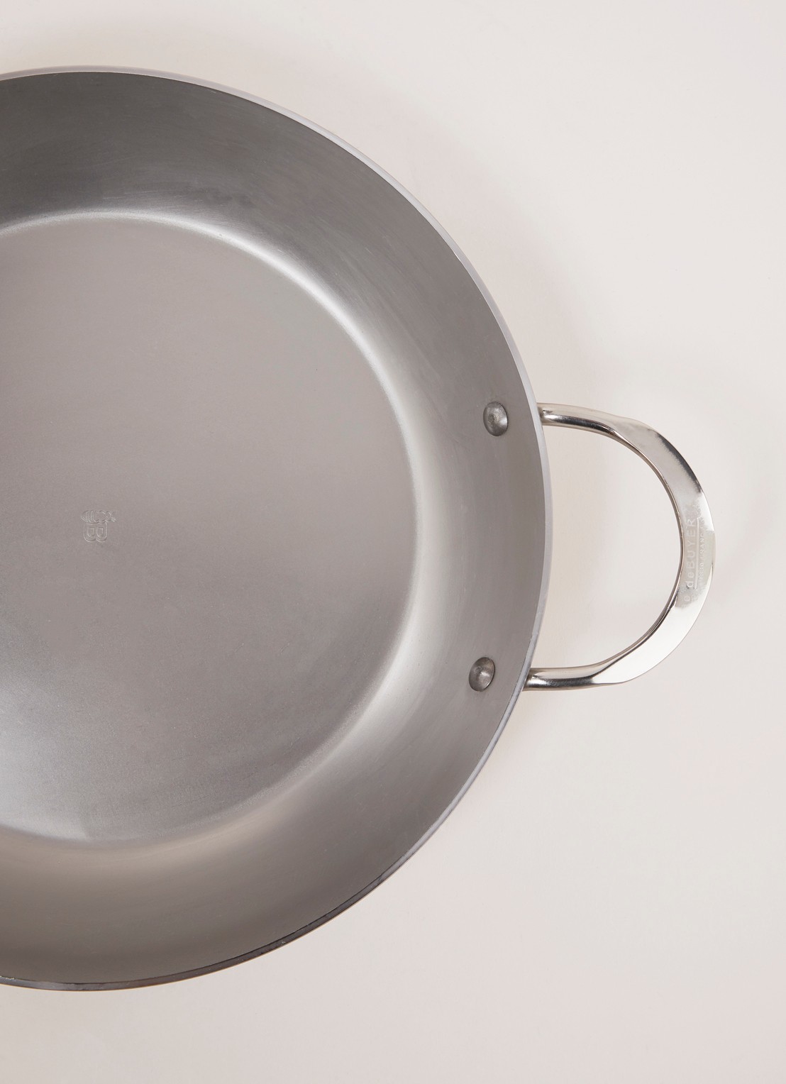 De Buyer Mineral B paellapan 32 cm  - detail 3 zilver
