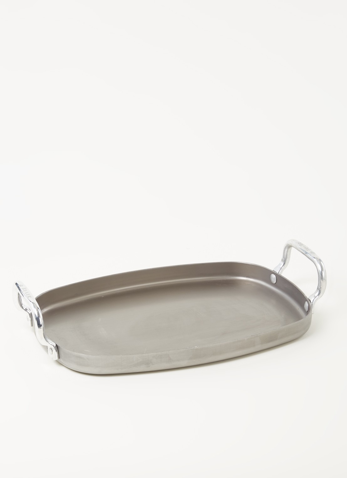 De Buyer Mineral B Plancha bakplaat 38 x 26 cm  - voorkant 3 grijs