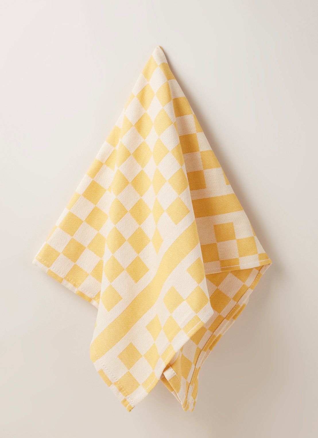 De Witte Lietaer Groom-A theedoek van katoen 65 x 70 cm - voorkant 2 geel