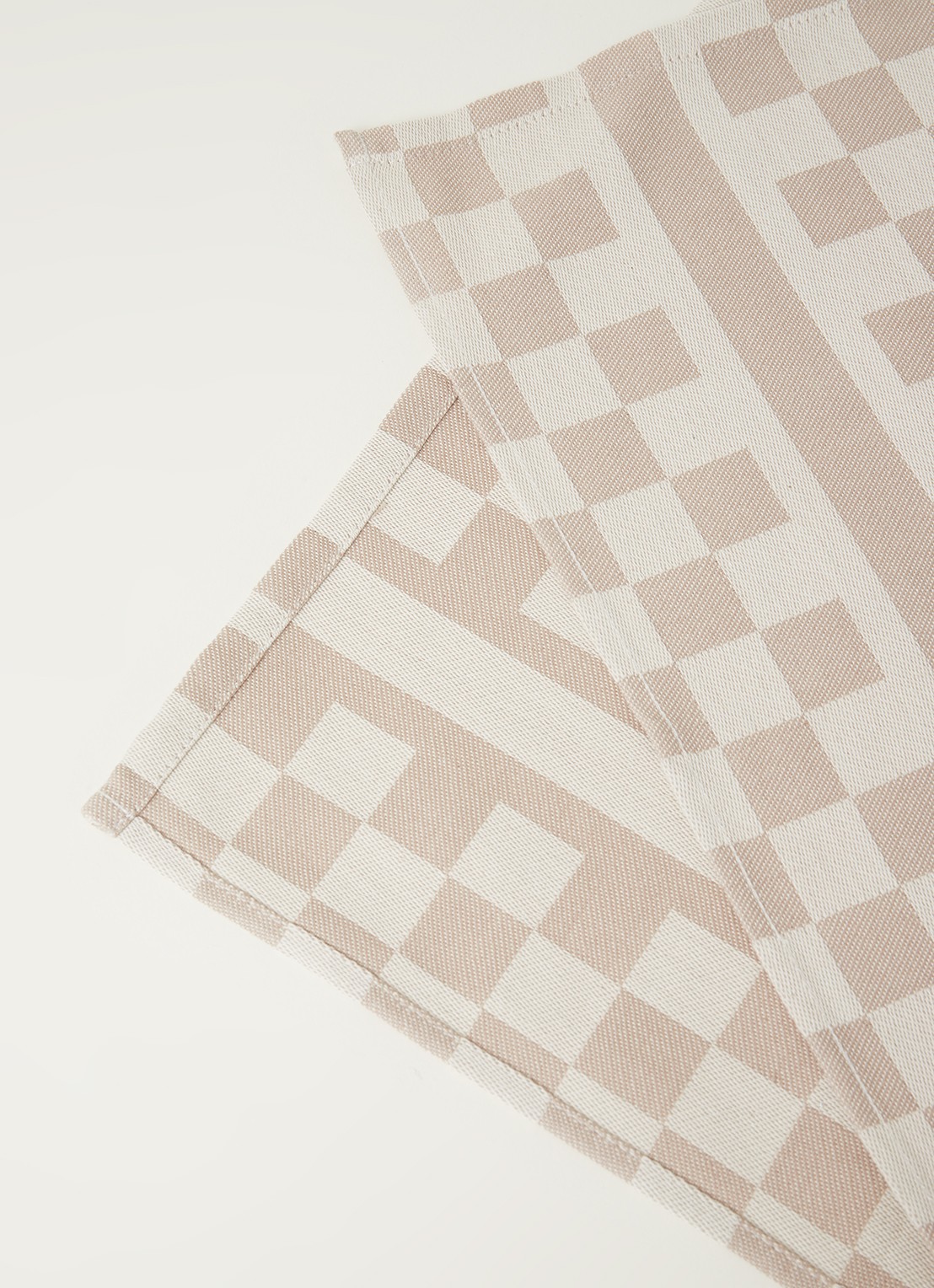 De Witte Lietaer Groom-a theedoek van katoen 70 x 65 cm - detail beige