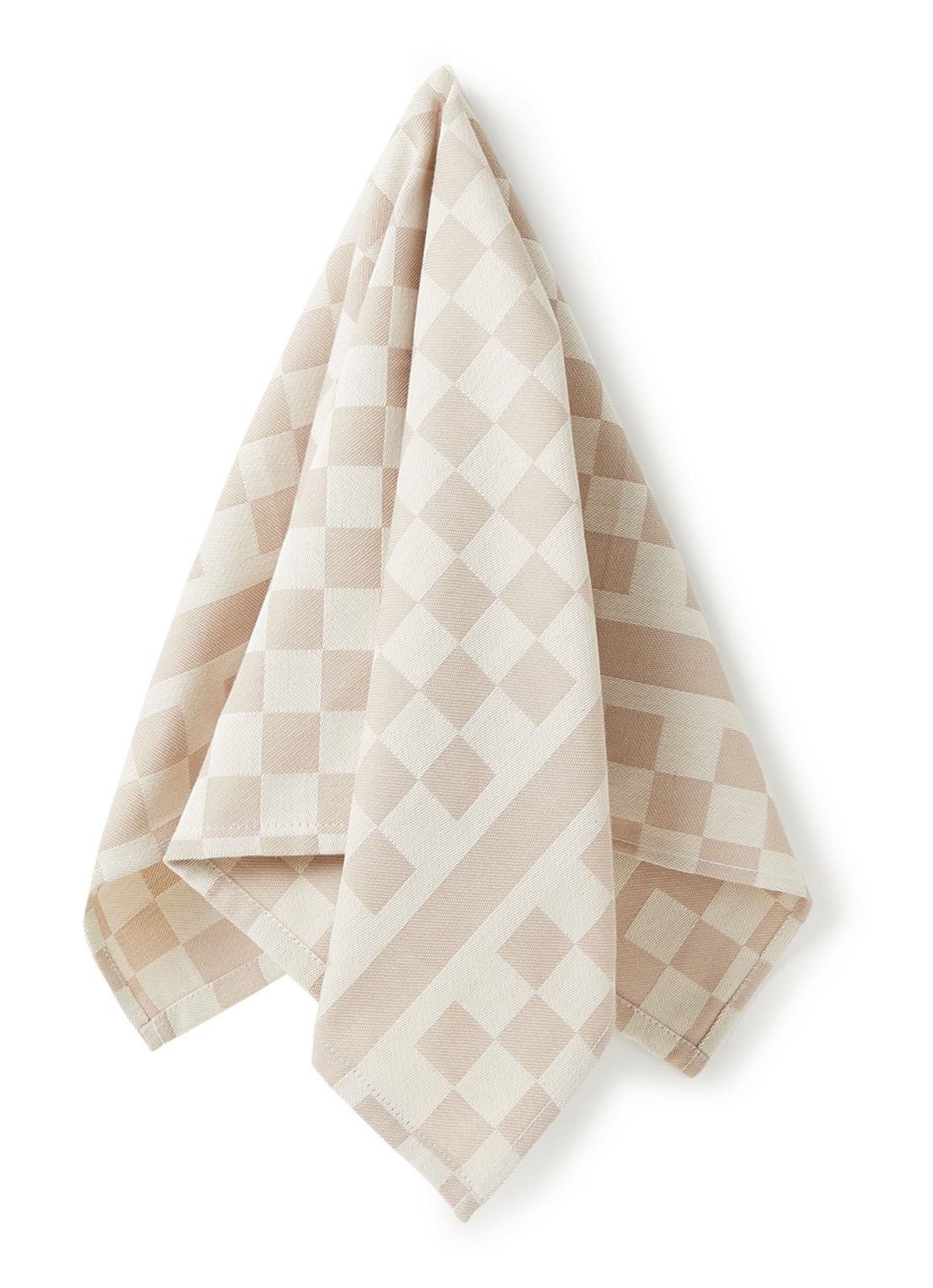 De Witte Lietaer Groom-a theedoek van katoen 70 x 65 cm - voorkant 2 beige