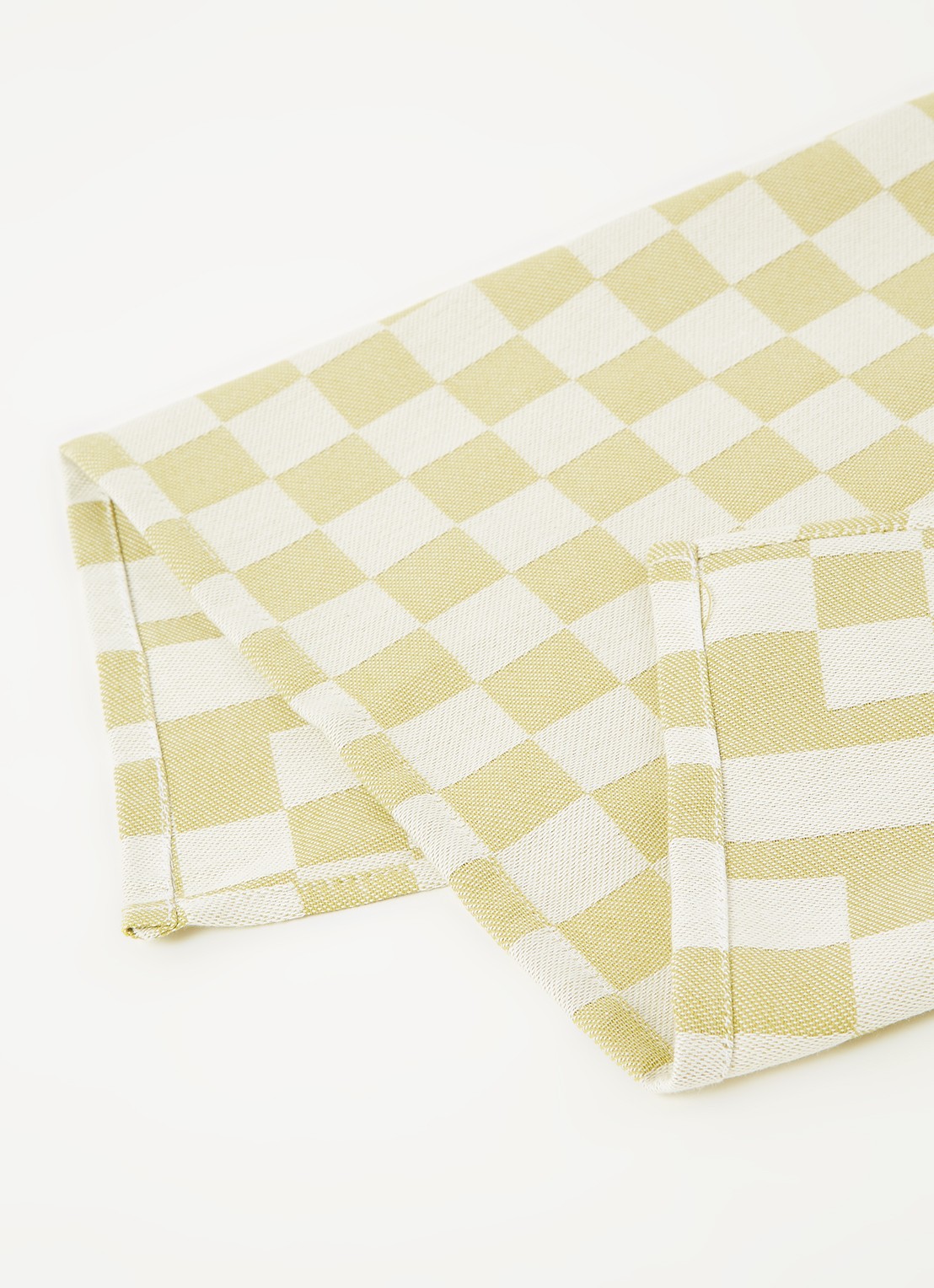 De Witte Lietaer Groom-A theedoek van katoen 70 x 65 cm - detail lime