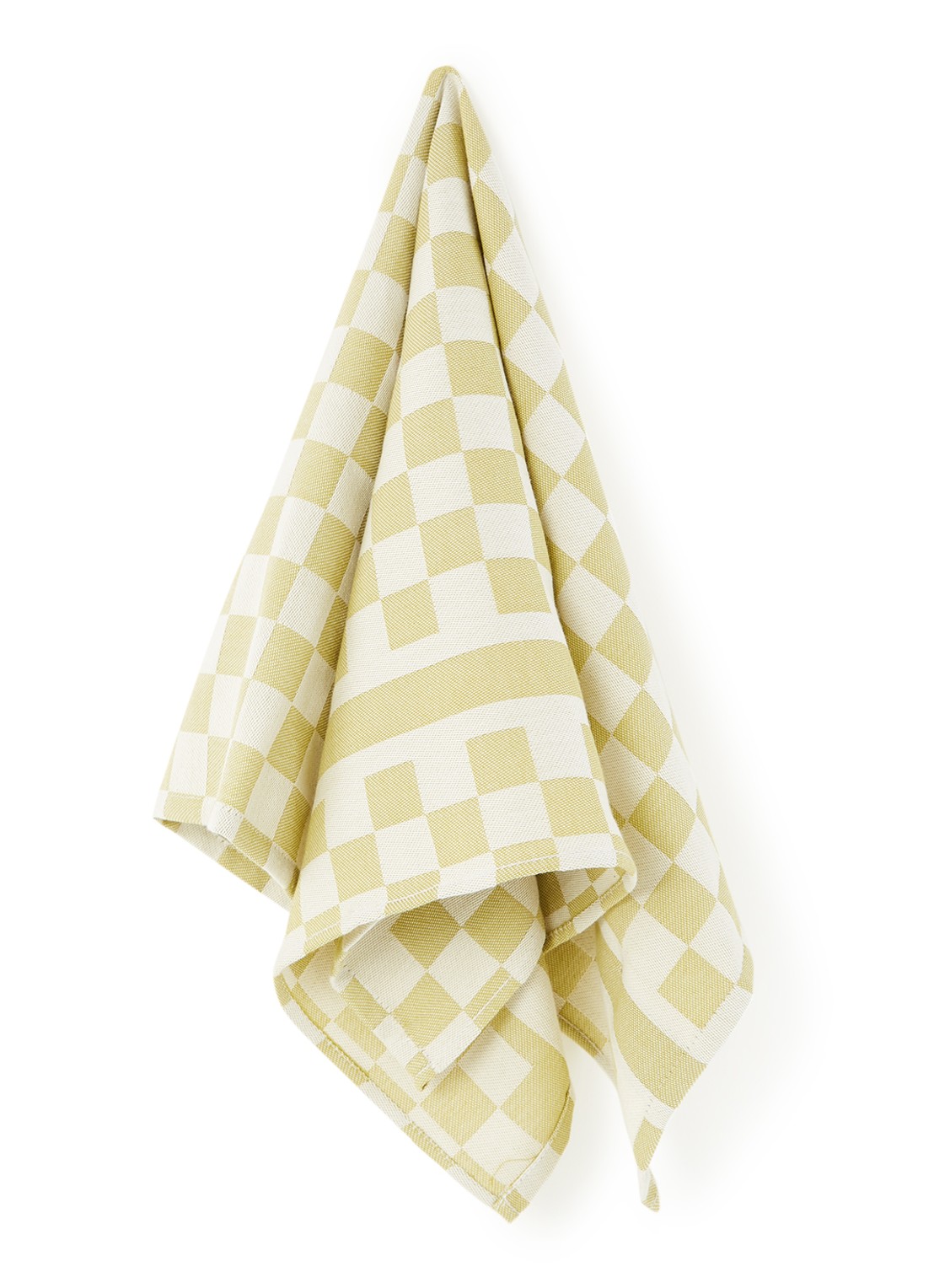 De Witte Lietaer Groom-A theedoek van katoen 70 x 65 cm - voorkant 2 lime