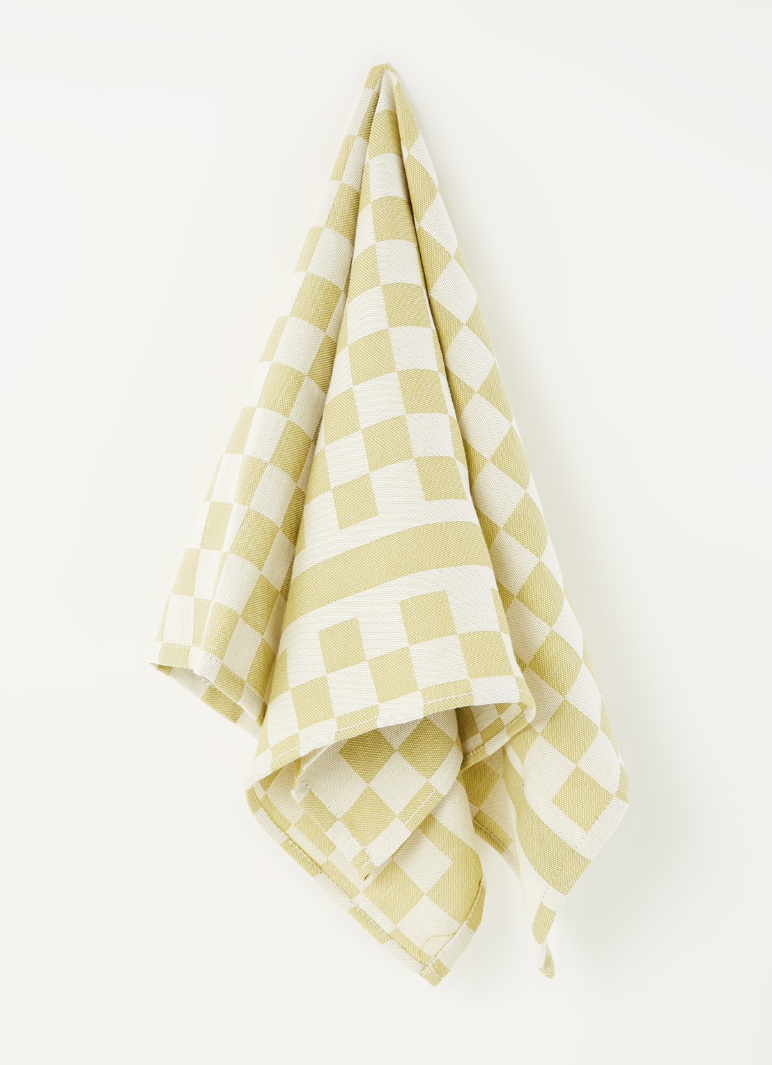 De Witte Lietaer Groom-A theedoek van katoen 70 x 65 cm - voorkant 3 lime