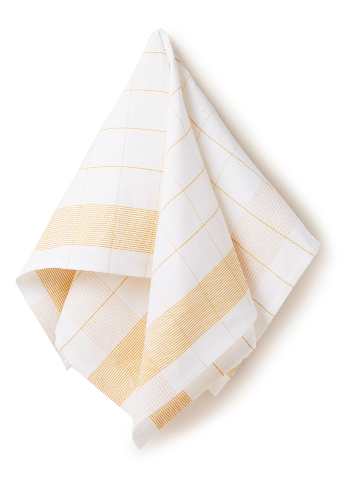De Witte Lietaer Mixte glazendoek in linnenblend 70 x 66 cm - voorkant 2 geel