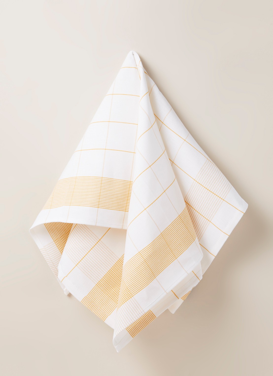 De Witte Lietaer Mixte glazendoek in linnenblend 70 x 66 cm - voorkant 3 geel
