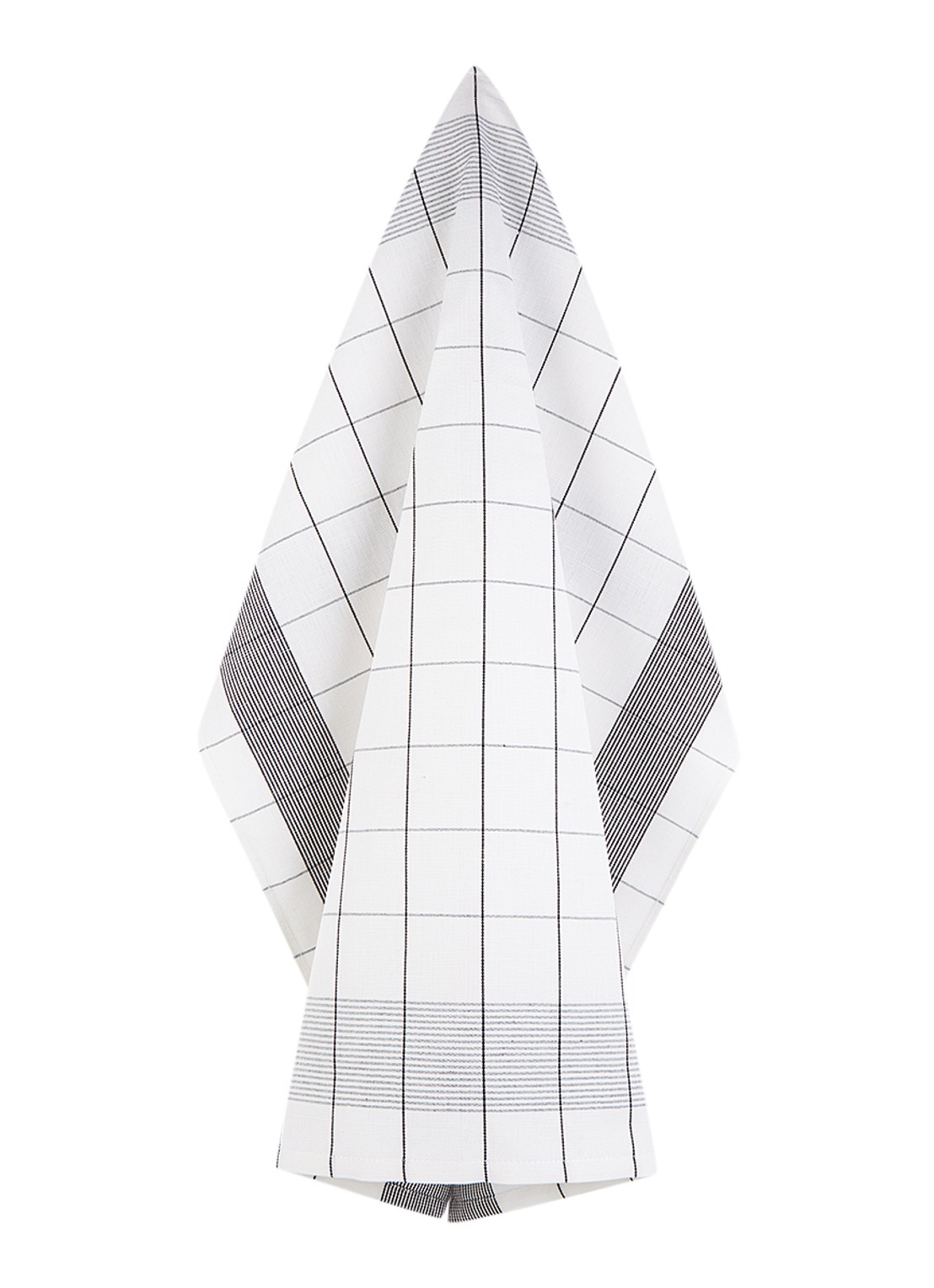 De Witte Lietaer Mixte theedoek in linnenblend 68 x 68 cm - voorkant wit