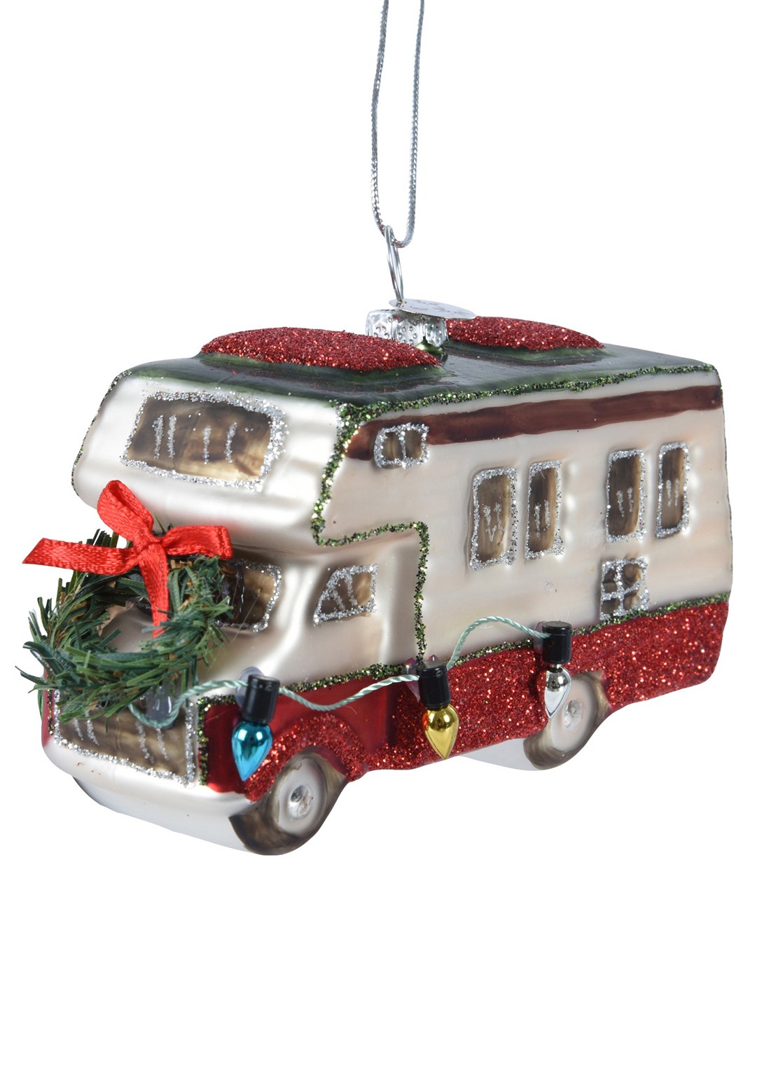 Decoris Auto kersthanger 7,7 cm - voorkant ivoor