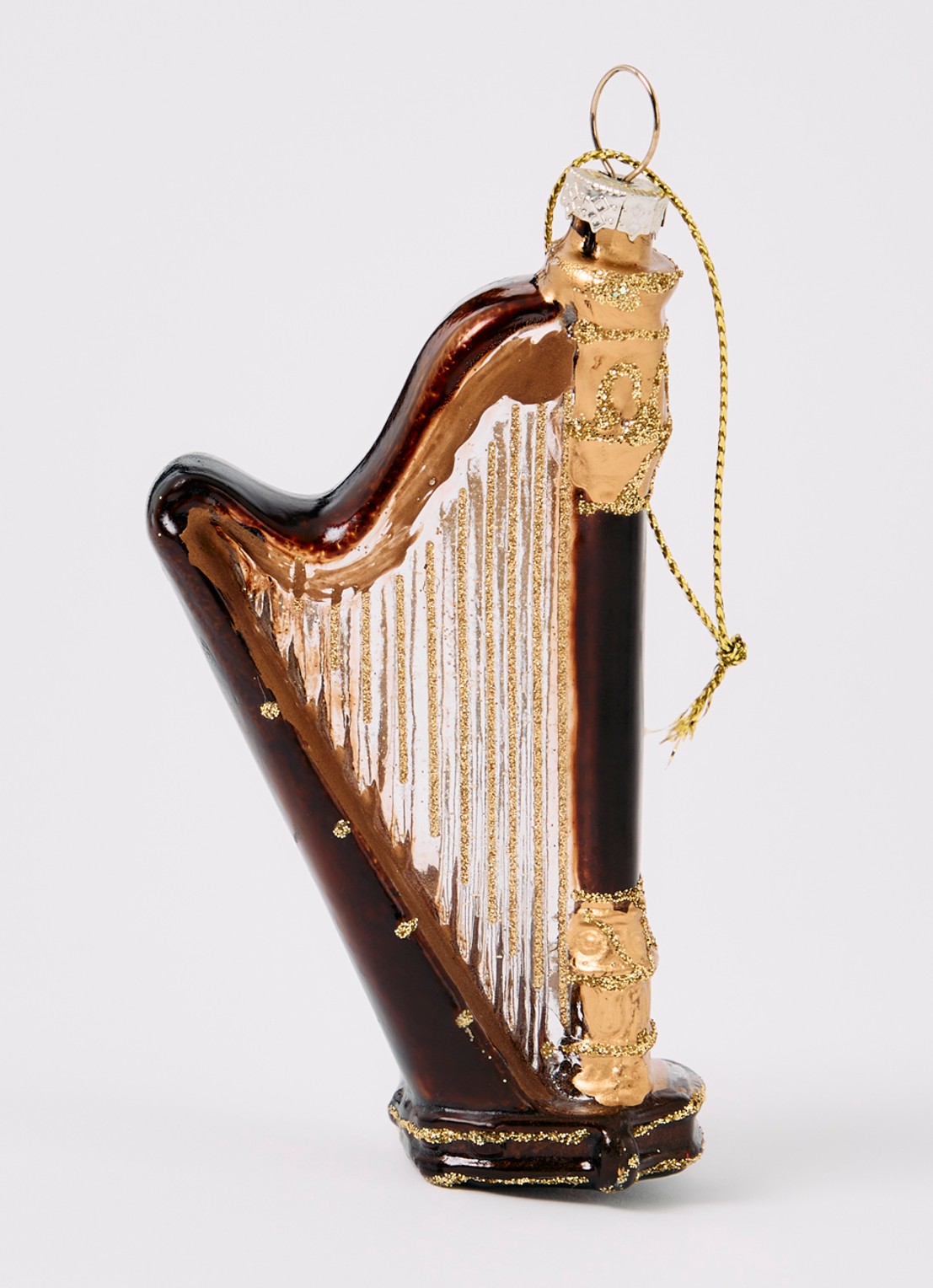 Decoris Harp kersthanger 10 cm - detail 3 bruin