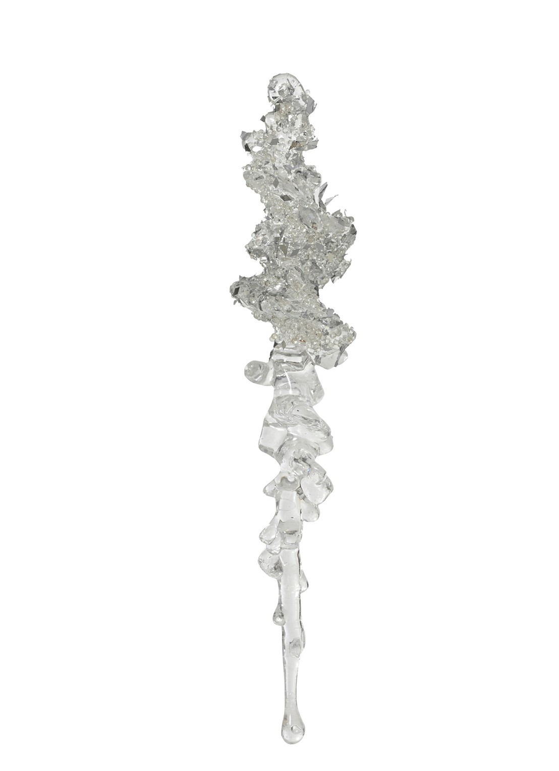 Decoris Ijspegel kerstdecoratie 25 cm - voorkant transparant
