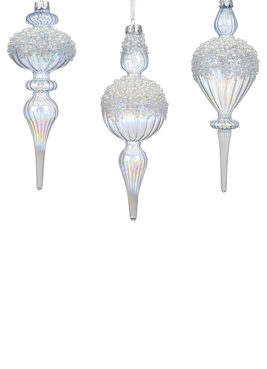 Decoris Ijspegels kersthanger 20 cm - voorkant transparant