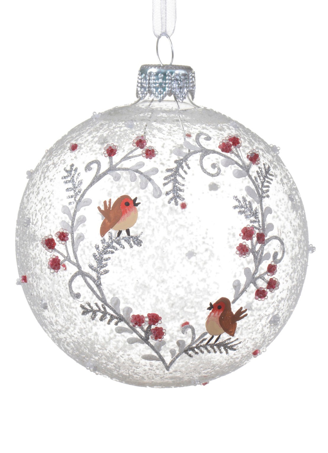 Decoris Kerstbal 8 cm - voorkant transparant